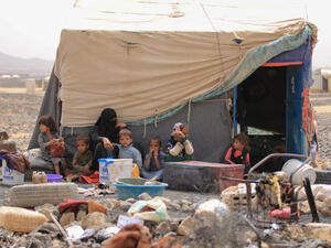 Yemen. Displaced children in Marib