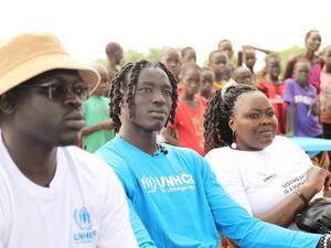 South Sudan. UNHCR supporter and LA Lakers basketball player, Wenyen Gabriel