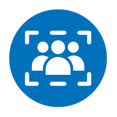 An icon of people within a frame, representing inclusion