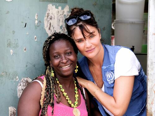 Colombia. Helena Christensen's visits internally displaced persons.