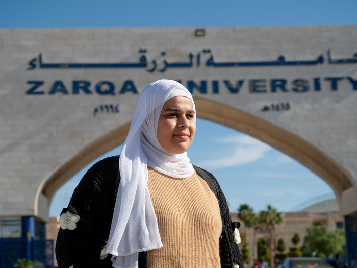 Jordan. DAFI scholarship recipient studies at Zarqa University