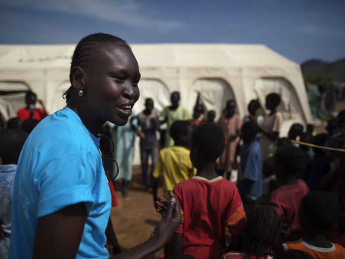 South Sudan. Alek Wek's visit.