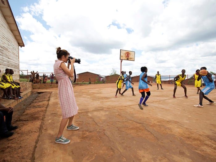 Rwanda. UNHCR High Profile Supporter Helena Christensen visits Burundian refugees in Rwanda
