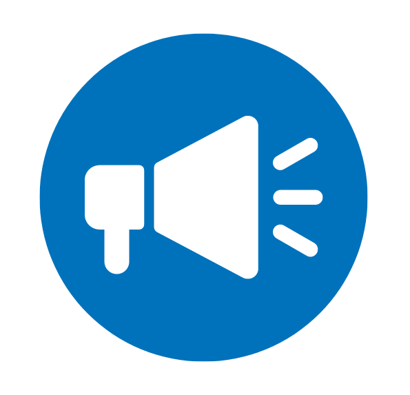The icon of a speaker, representing advocacy