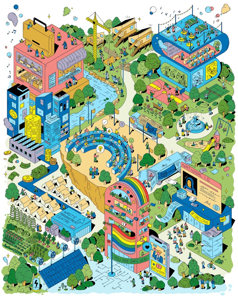 Illustration of the "city of hope".