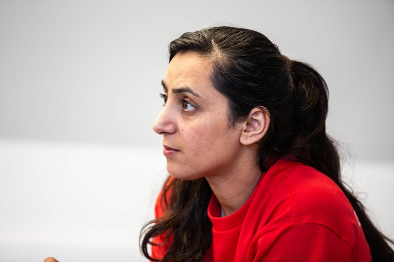 Khalida Popal in an orange sweater