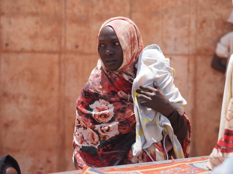 Newly arrived Sudanese refugee at the Sudan-Chad border in Adre, Chad