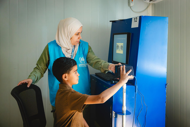 Refugees from Sudan are registered at Kyriandongo reception center in Uganda