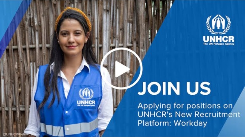 A UNHCR staff member