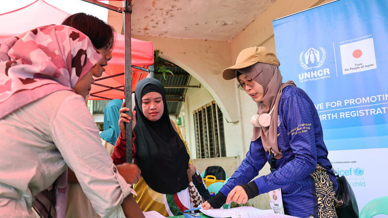 Community members register births in the province of Sulu, the Philippines.