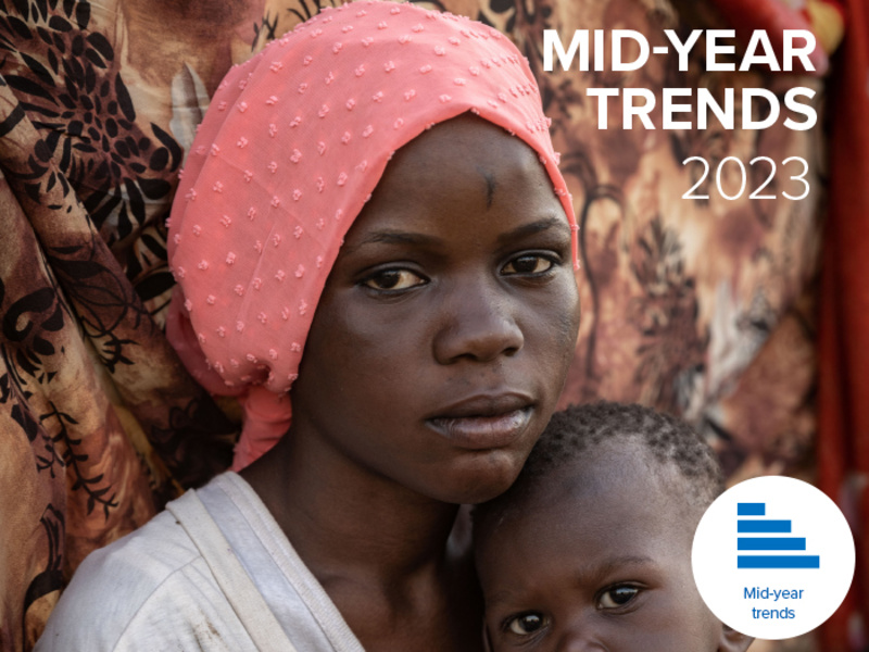 Cover of the 2023 Mid-Year Trends report, featuring a young South Sudanese woman and her little sister.  