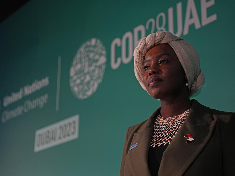 UNHCR Goodwill Ambassador Emi Mahmoud participated in COP 28 in December 2023 in the UAE.