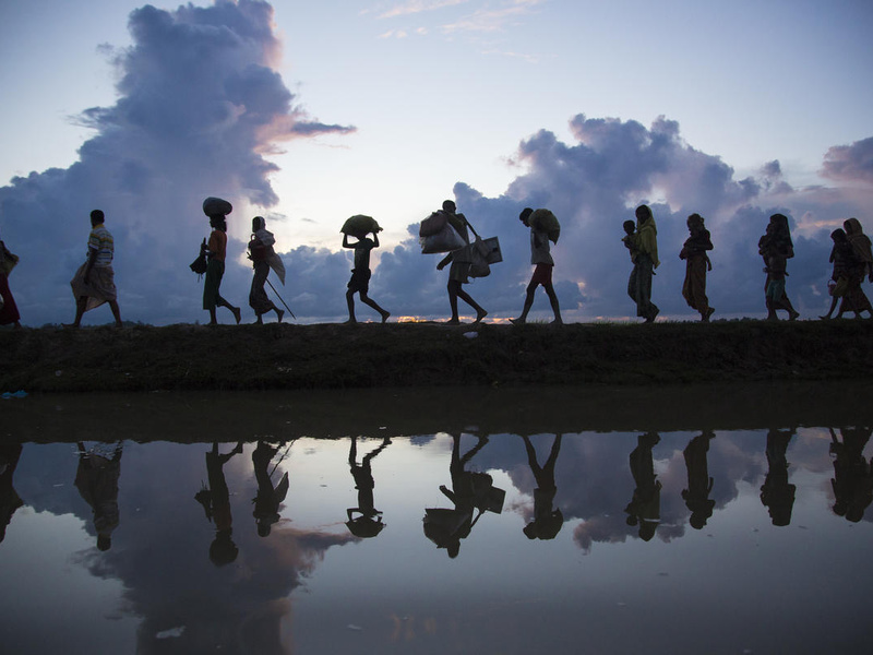Bangladesh. Thousands of new Rohingya refugee arrivals cross the border