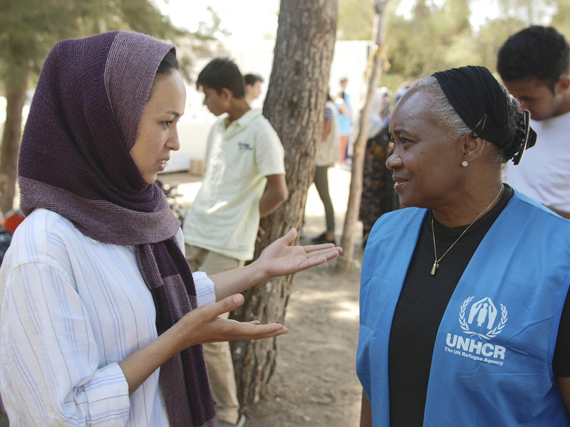 UNHCR Goodwill Amabassador Barbara Hendricks meets refugees in Greece