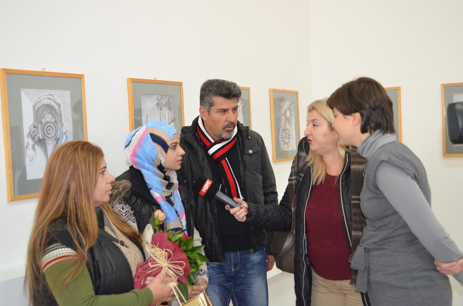 Former Yugoslav Republic of Macedonia. Exhibition "Escape to a better tomorrow" by Syrian artists in Skopje