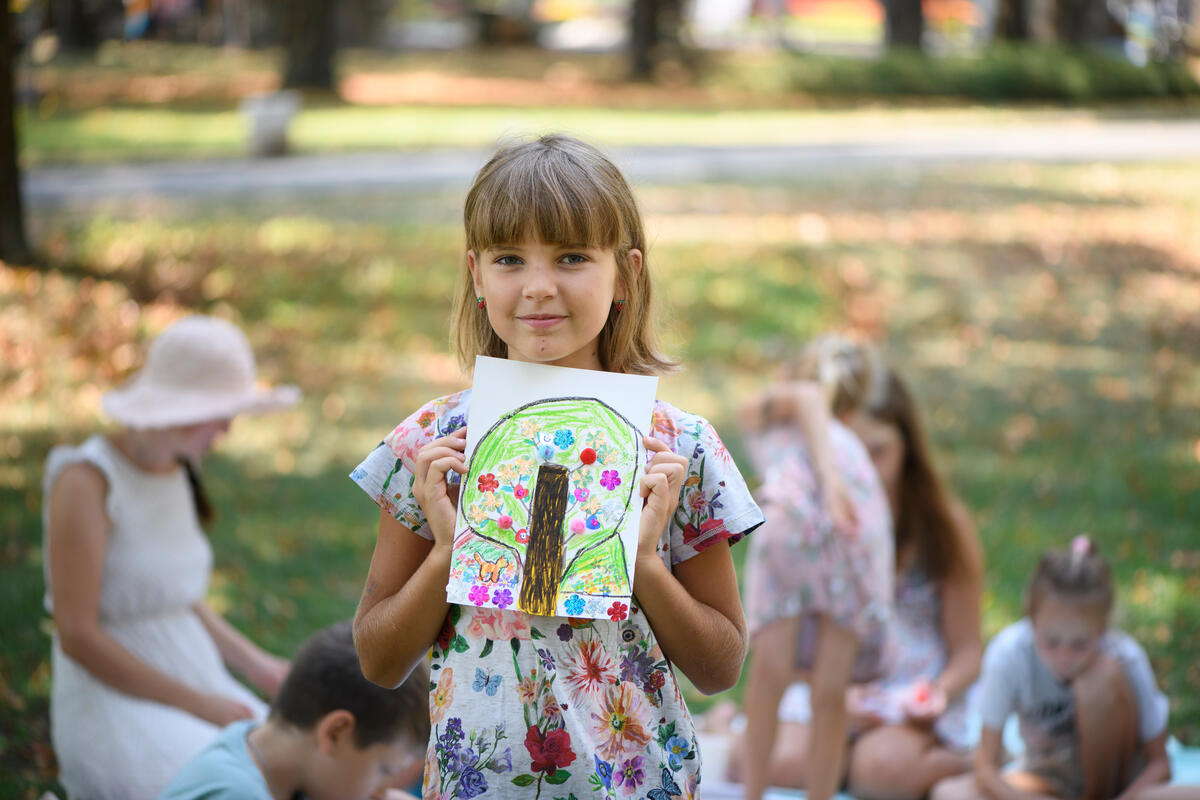 Bulgaria. Ukrainian refugee children enjoy Burgas Blue Dot art class
