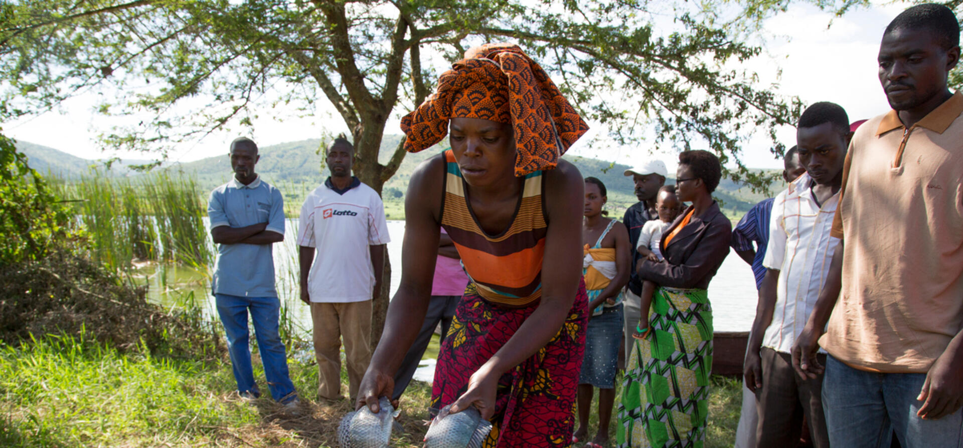 Uganda. Refugees and nationals run the first ever fish farm in Uganda