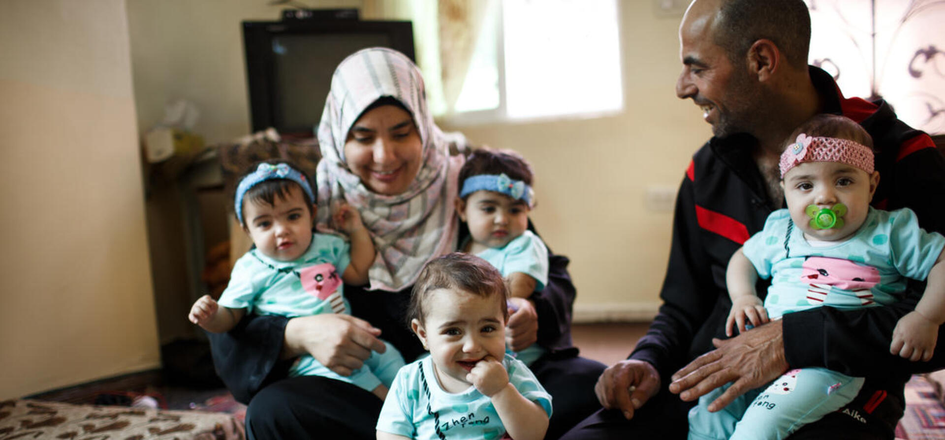 Quadruplets a joyous handful for Syrian refugee mother UNHCR
