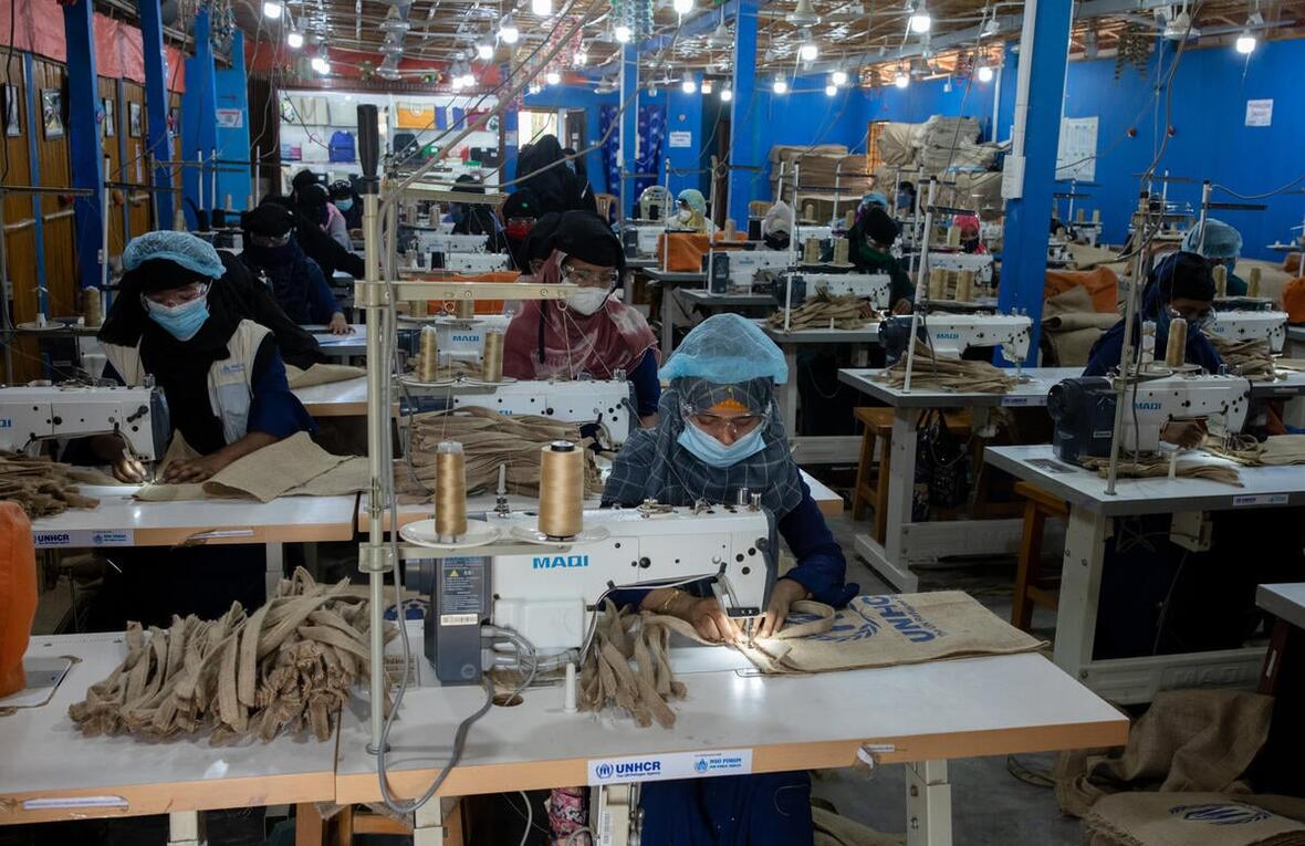 Rohingya refugee women gain skills and a voice making eco-friendly products UNHCR