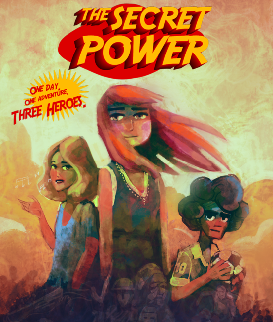 Cover image of the Secret Power graphic novel, with an illustration of 3 children.
