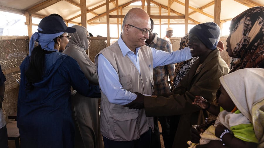 UN High Commissioner for Refugees Barham Salih meets Sudanese refugees