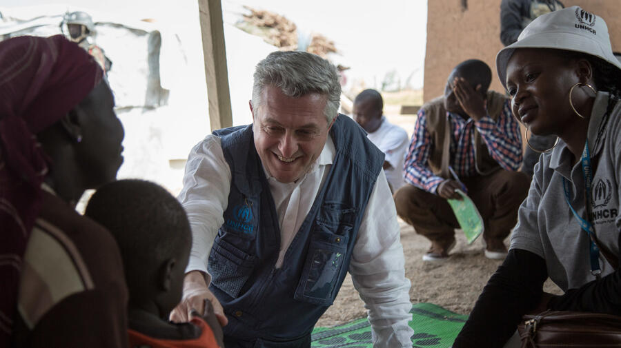 Cameroon. Filippo Grandi, UNHCR High Commissioner, visiting Minawao refugee camp