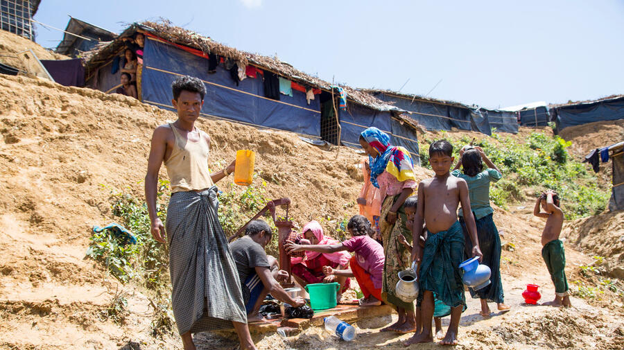 Bangladesh. Rohingya refugees struggle with clean water and sanitation in Kutupalong extension site