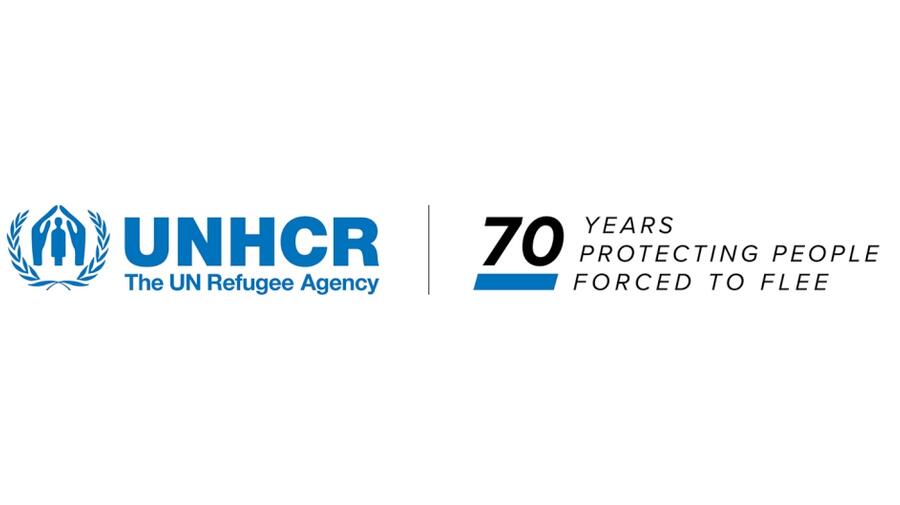 This is the "Who We Are" video thumbnail, showing the UNHCR logo and the title "70 years protecting people forced to flee".
