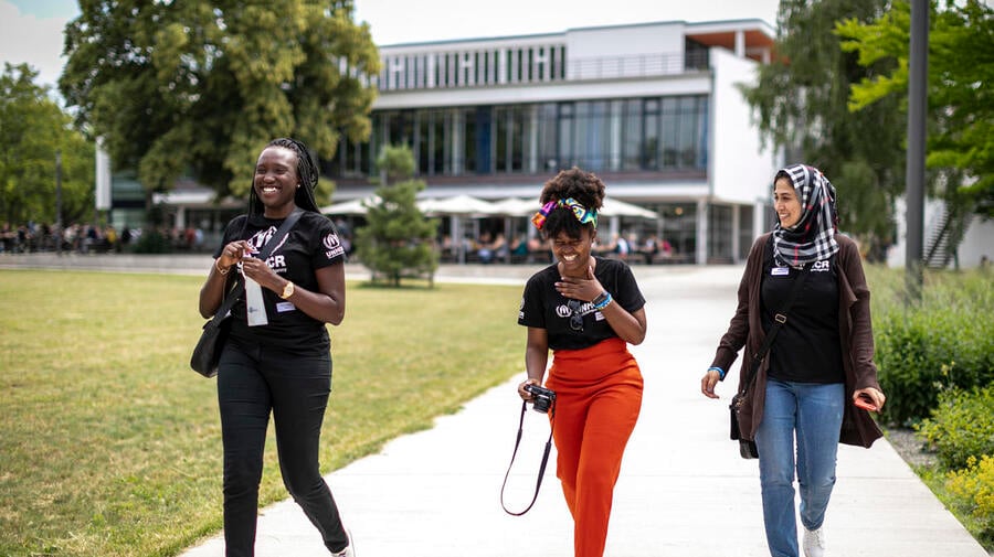 Germany. Refugee student delegation visits Free University of Berlin on World Refugee Day 2019