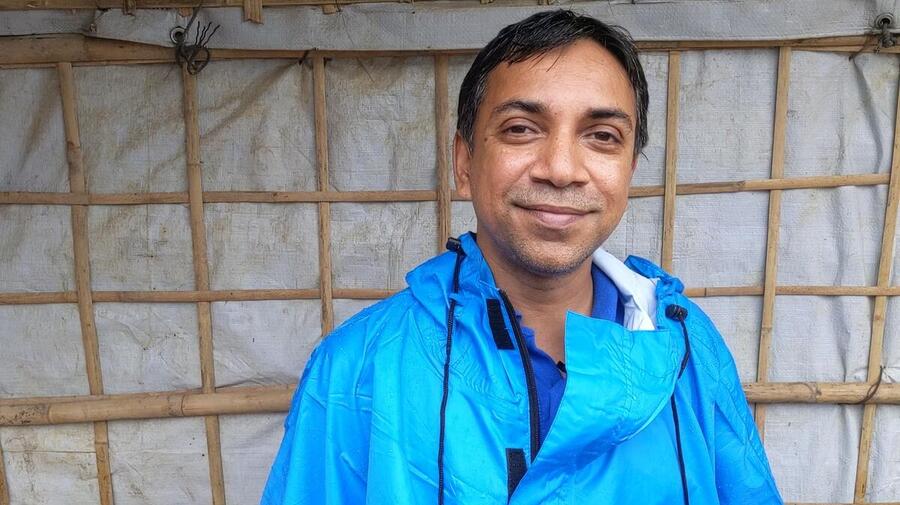 An assistant environment officer, Ehsanul Hoque works on disaster preparedness and restoring the environment in the Rohingya refugee camps in Bangladesh.