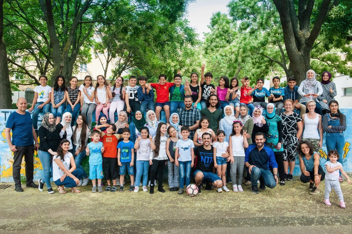 Austria. Children who would otherwise be stuck at home through the holidays benefit from "fun-learning" at a summer school in Vienna run by the Syrian refugee non-profit organisation "Die Brücke des Friedens" (The Peace Bridge)"