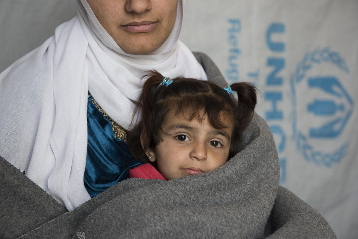 Lebanon. Syrian refugee family benefiting from shelter assistance