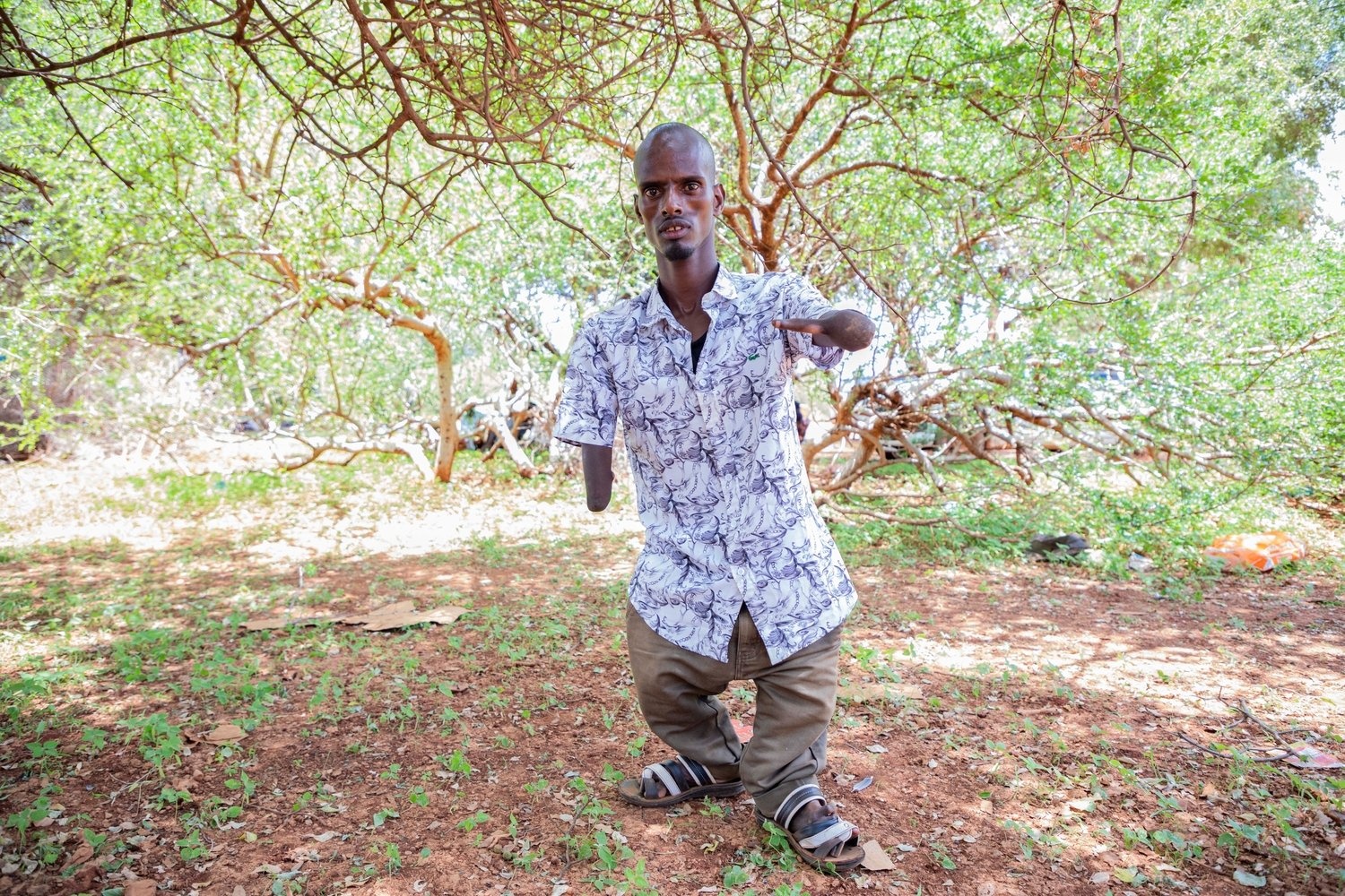 Somali refugee Barbaqad Abdi Aden at the new Mirqaan settlement in Ethiopia.