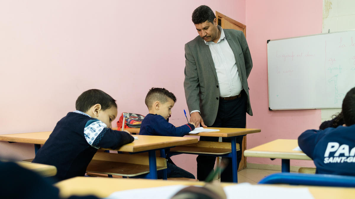 Morocco. Yemeni refugees create cooperative kindergarten