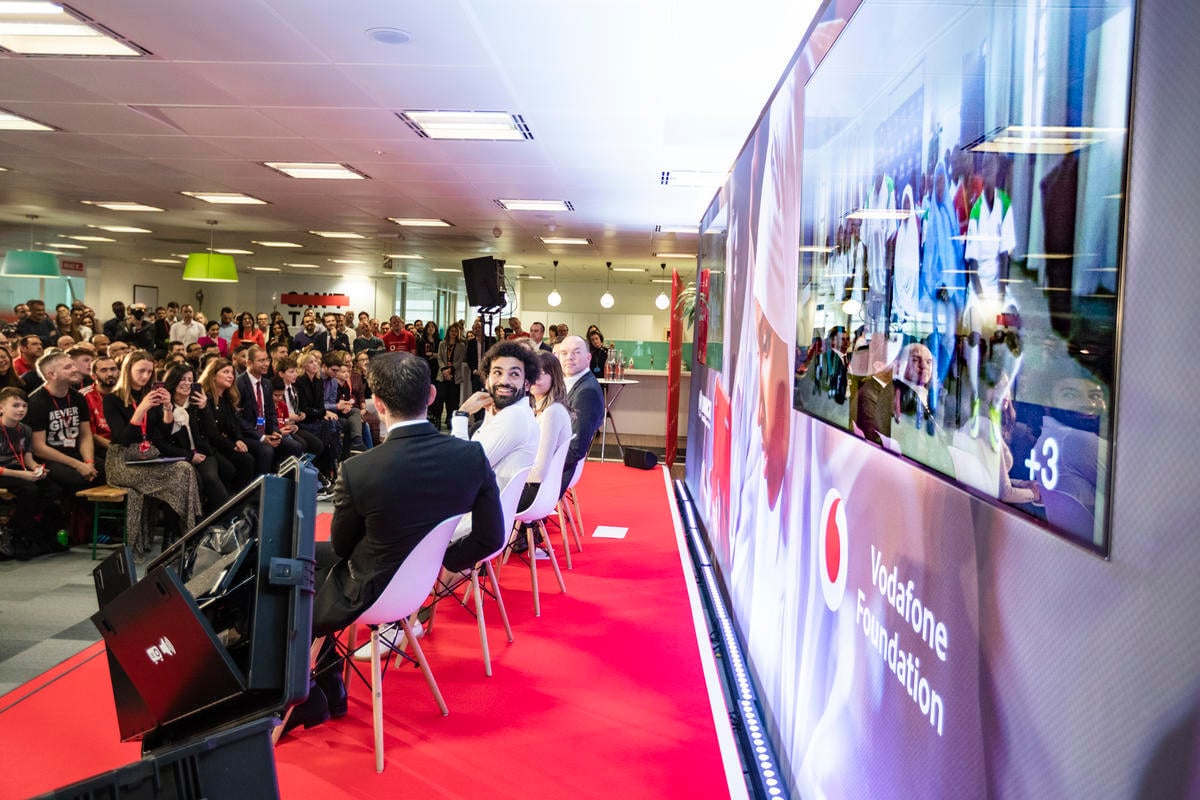 United Kingdom. Mohamed Salah announced as Ambassador for UNHCR / Vodafone Foundation's Instant Network Schools