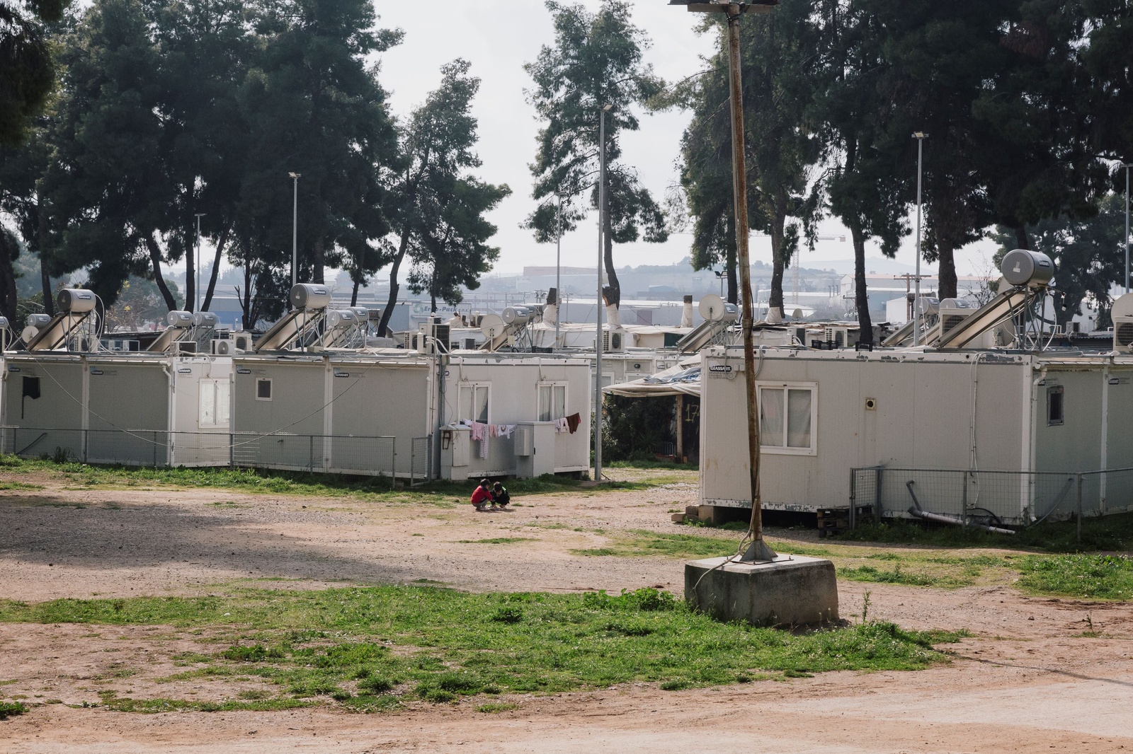 View of housing units at the Ritsona facility of temporary reception in Euboea, Greece.