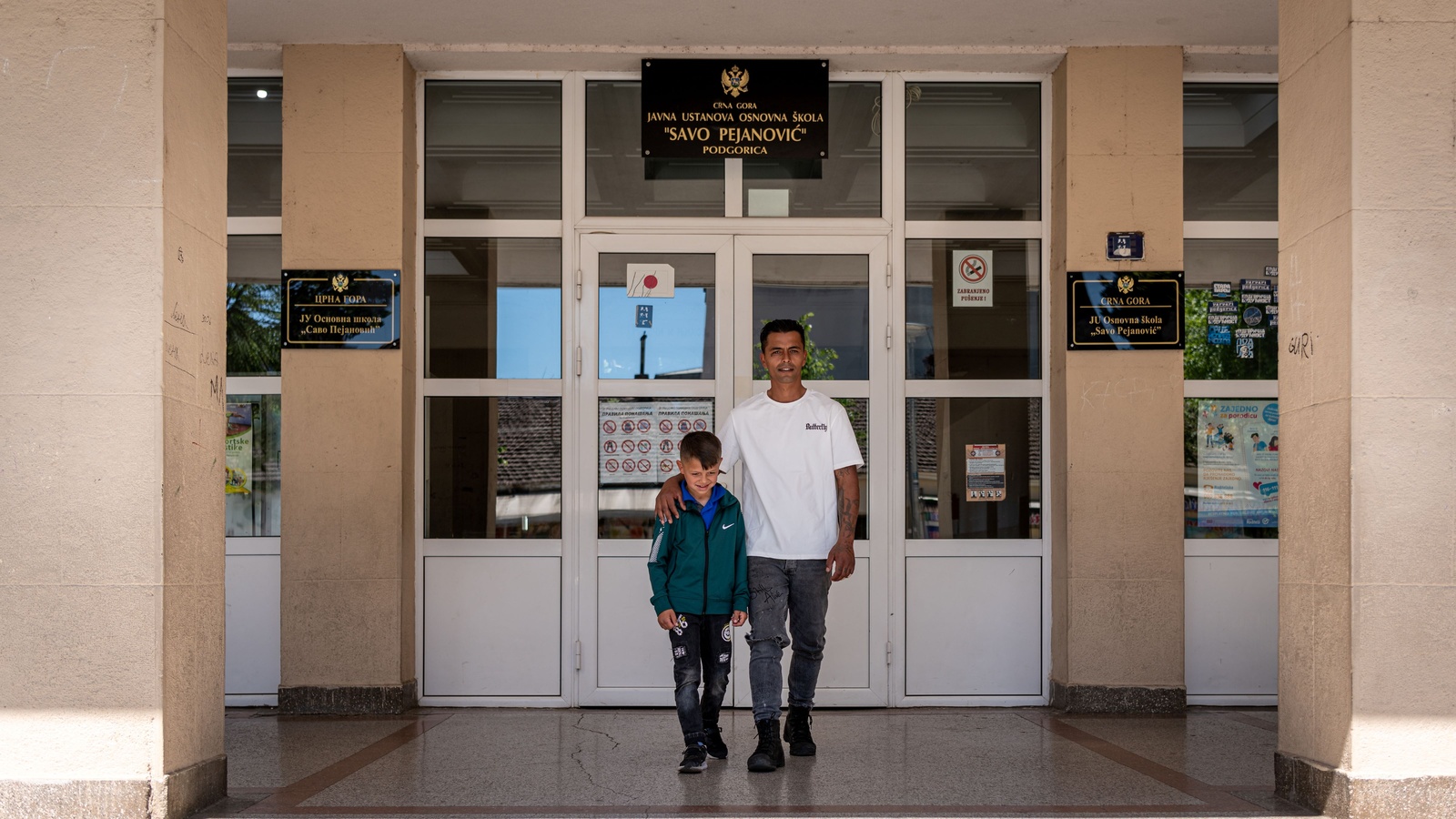 Sadik and his children visit an elementary school in Montenegro’s capital city of Podgorica. Sadik believes education will empower them to unlock their potential and fulfil their dreams. 