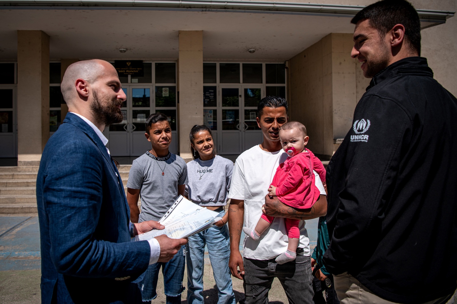 Sadik and his children visit an elementary school in Montenegro’s capital city of Podgorica. Sadik believes education will empower them to unlock their potential and fulfil their dreams. 