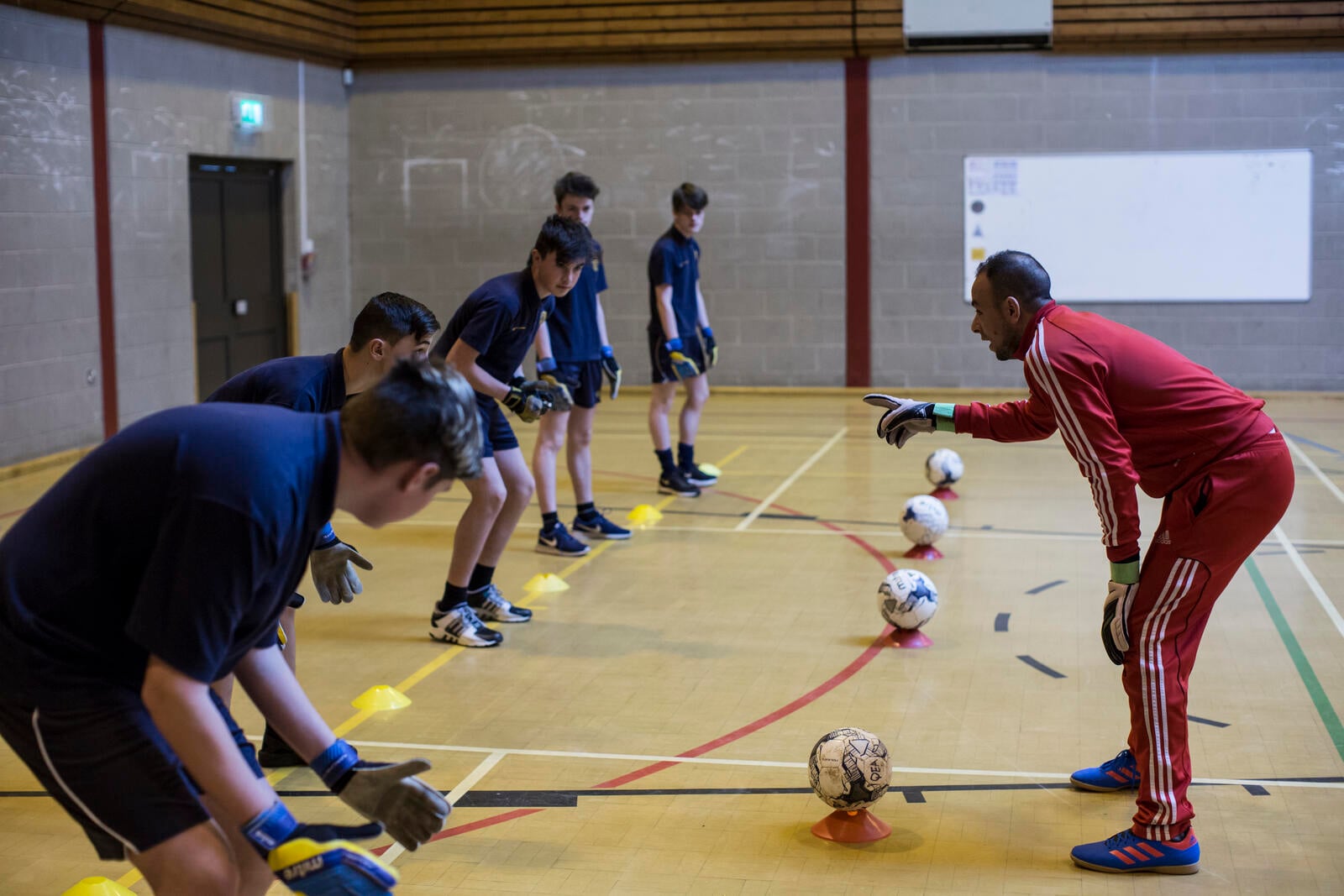 Syrian goalkeeper training