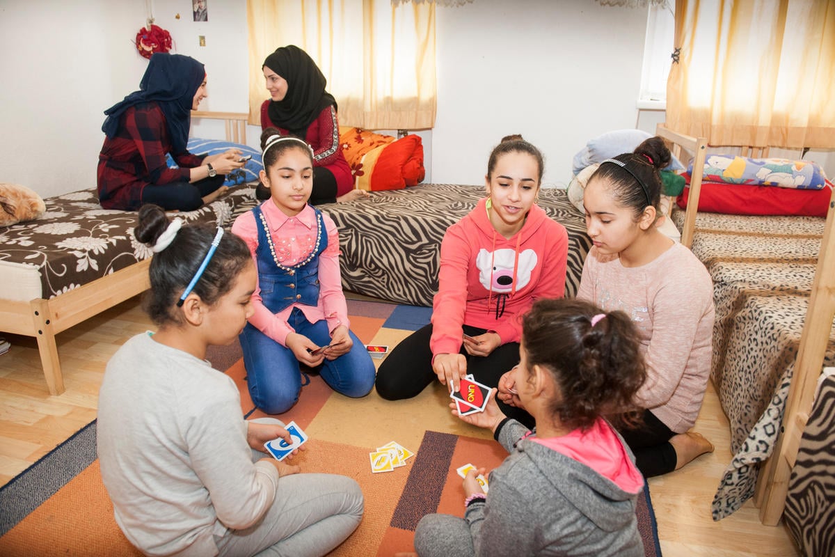 Austria. Syrian refugee family reunited