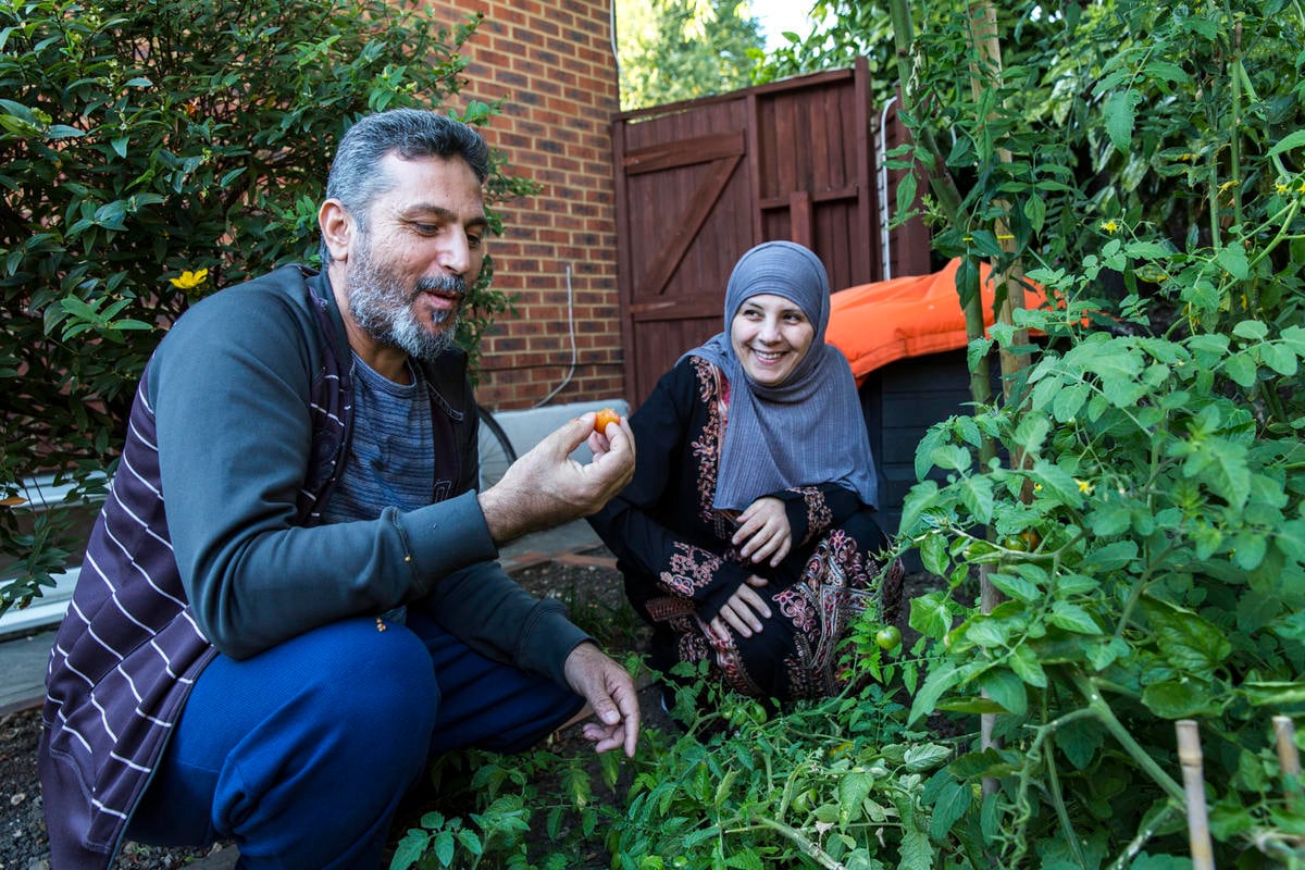 United Kingdom. Syrian family resettled in London with local community support