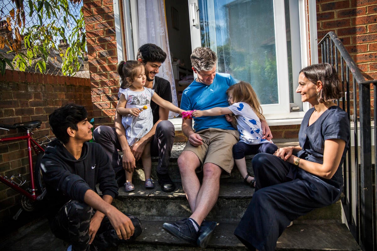 United Kingdom. Syrian family resettled in London with local community support