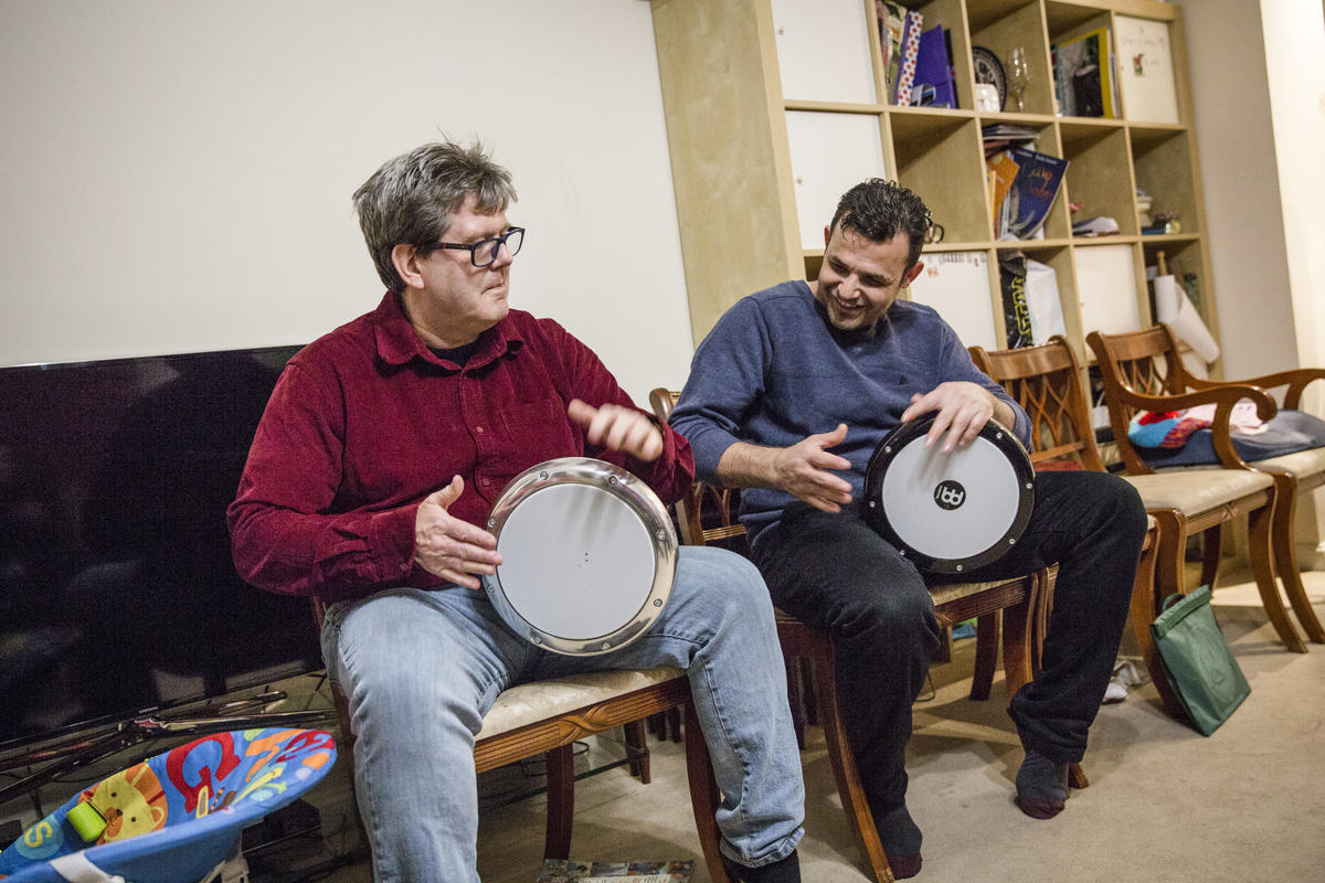 United Kingdom. Local volunteers help Syrian family integrate in rural Devon