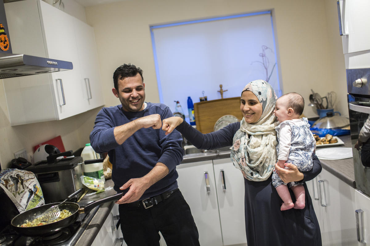 United Kingdom. Local volunteers help Syrian family integrate in rural Devon
