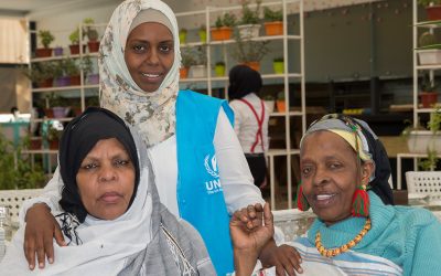 Senior citizens of the refugee community in Syria enjoy open day event