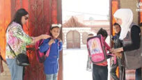 In Homs, 150 children received school backpacks