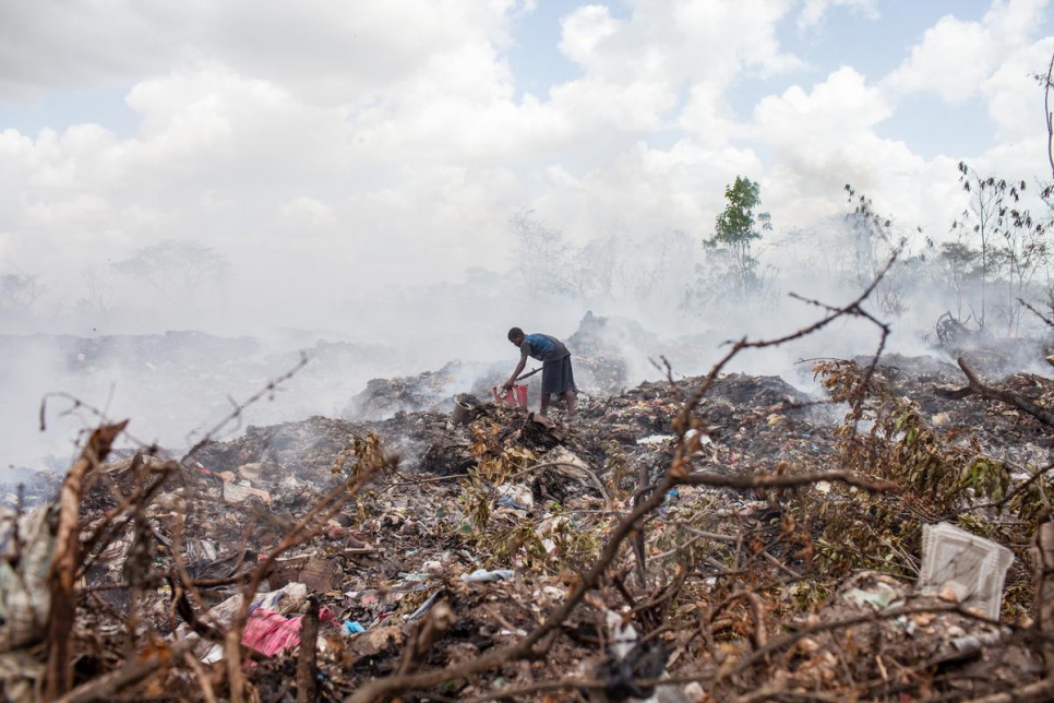 A boy collects rubbish at the municipal dump in San Pedro de Macoris, Dominican Republic.