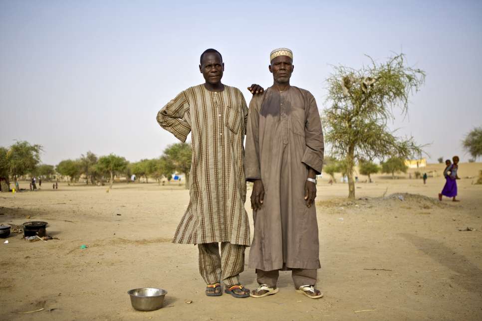 Bala, left, and Mahamadou, right, at Sayam Forage refugee camp in Niger.