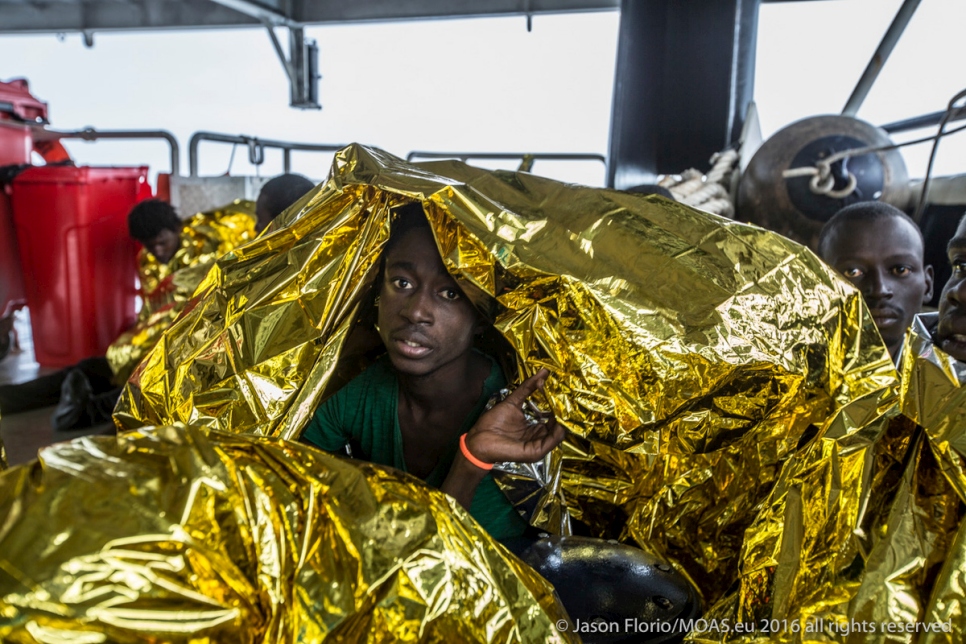 Malta. West African refugees and migrants rescued at sea
