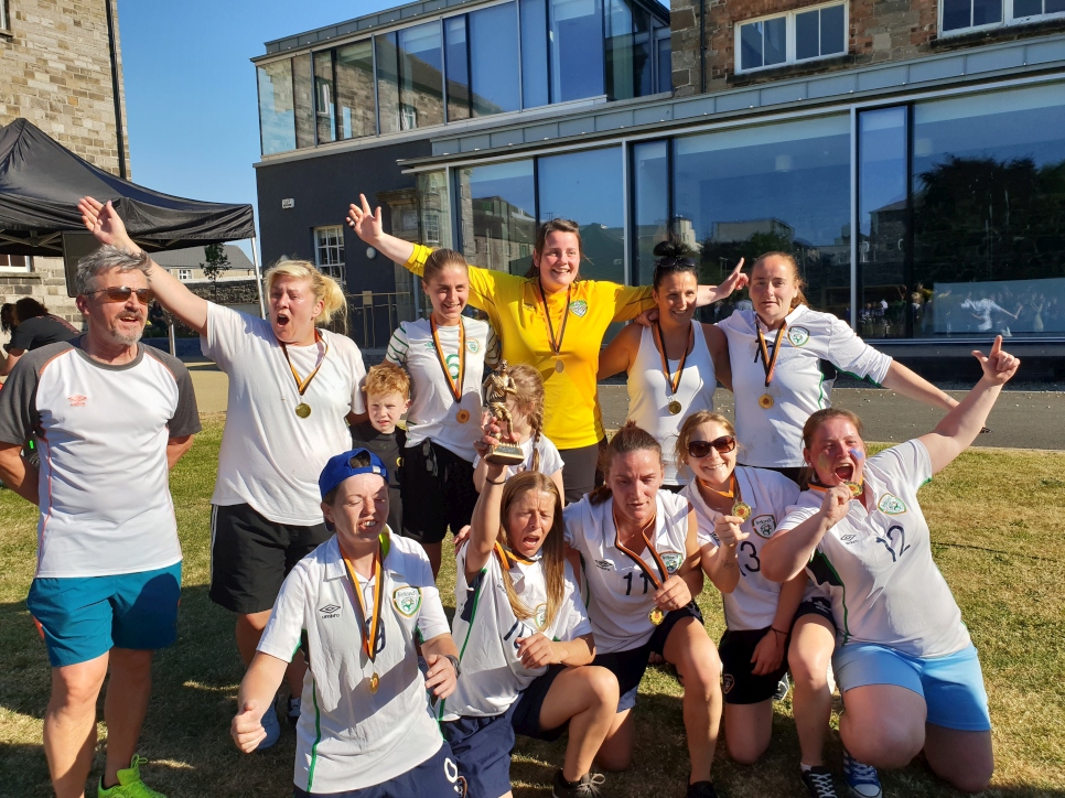 The winning team of the women's tournament, Irish Homeless Street League, Fair Play Football Cup 2018